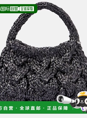 1h可退 潮奢 J.W. Anderson 女士 Cable 针织小号拉菲草编织手提