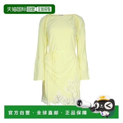 ACNE STUDIOS 女士半身裙 A20696BBG SS2026 黄色 长袖蕾丝连衣裙