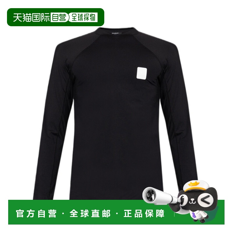 1h可退 BALMAIN 男士运动服 BWM021560001 SS2025 黑色 圆领长袖