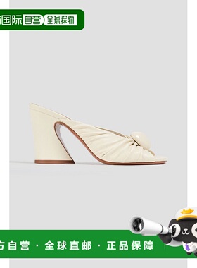 1h可退 潮奢 ZIMMERMANN 女士 精饰褶边皮质凉拖 0953FF24AL