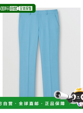 BURBERRY 男士休闲裤 45655961 AW2020 蓝色 毛麻裁剪长裤直筒裤