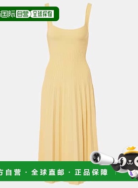 1h可退 潮奢 Staud 女士 Ellison 褶裥中长连衣裙