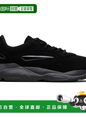 1h可退 潮奢 HUGO 雨果 男士 黑色 Logo Faux-Suede 运动鞋 50548