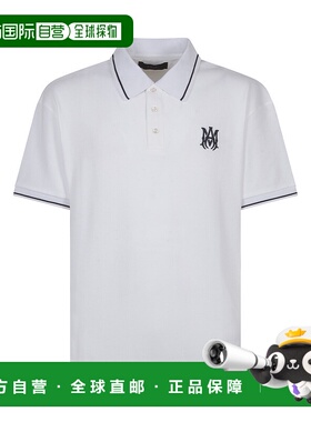 1h可退 AMIRI 男士T恤 AMJYPO1009100 SS2025 白色 徽标Polo衫