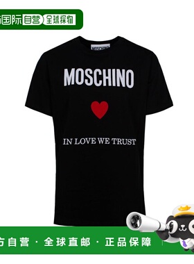Moschino 莫斯奇诺 女士 黑色 In Love We Trust T 恤 07030541J2