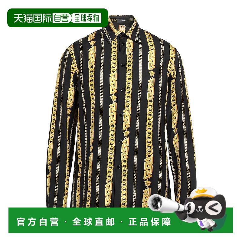 1h可退 潮奢 Versace 范思哲 男士 花纹衬衫 black黑色 舒适时尚