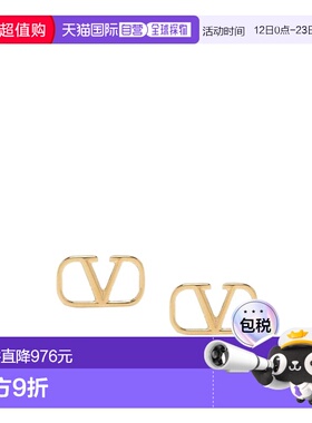 VALENTINO 女士耳饰 WJ0G76METCS4-0 AW2024 黄色 徽标耳钉