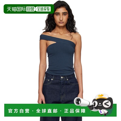 SKIMS 女士 海军蓝 Cotton Jersey One Shoulder 上装 TPTOP11287