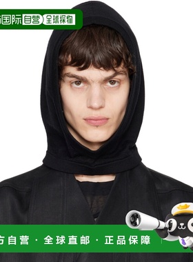 RICK OWENS 男士帽子 RU01E5481WS09 SS2025 黑色 罗纹针织帽子