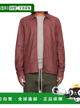 RICK OWENS 男士夹克 RU02E1764LBA13 AW2025 红色皮夹克