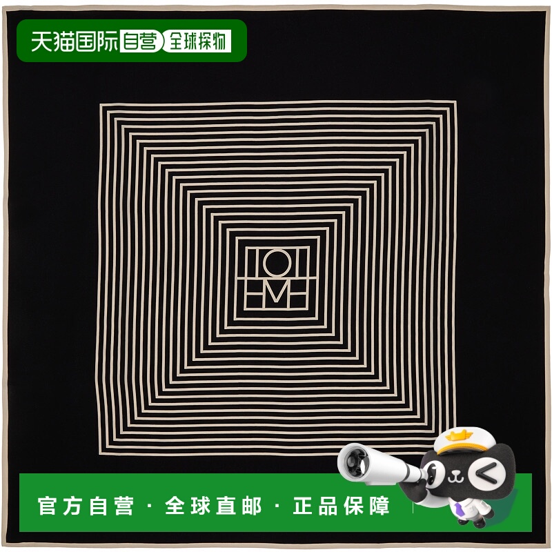 1h可退 潮奢 TOTÊME 女士 黑色 & 米色 Centered Monogram Silk