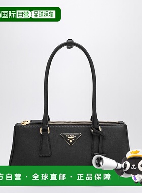 1h可退 潮奢 Prada 普拉达 女士 GALLERIA 黑色中号皮革包包 1BA4