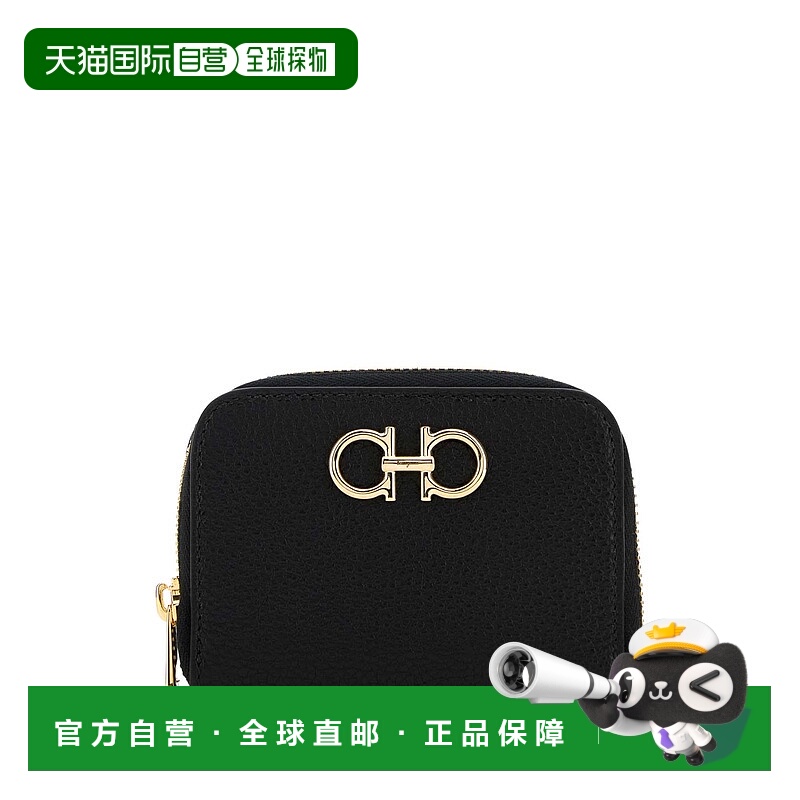 1h可退 潮奢 Salvatore Ferragamo 菲拉格慕 女士 黑色皮革零钱包