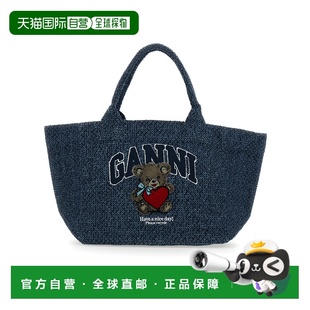 GANNI 女士手提包 B2110028077 SS2026 蓝色 图案单肩包