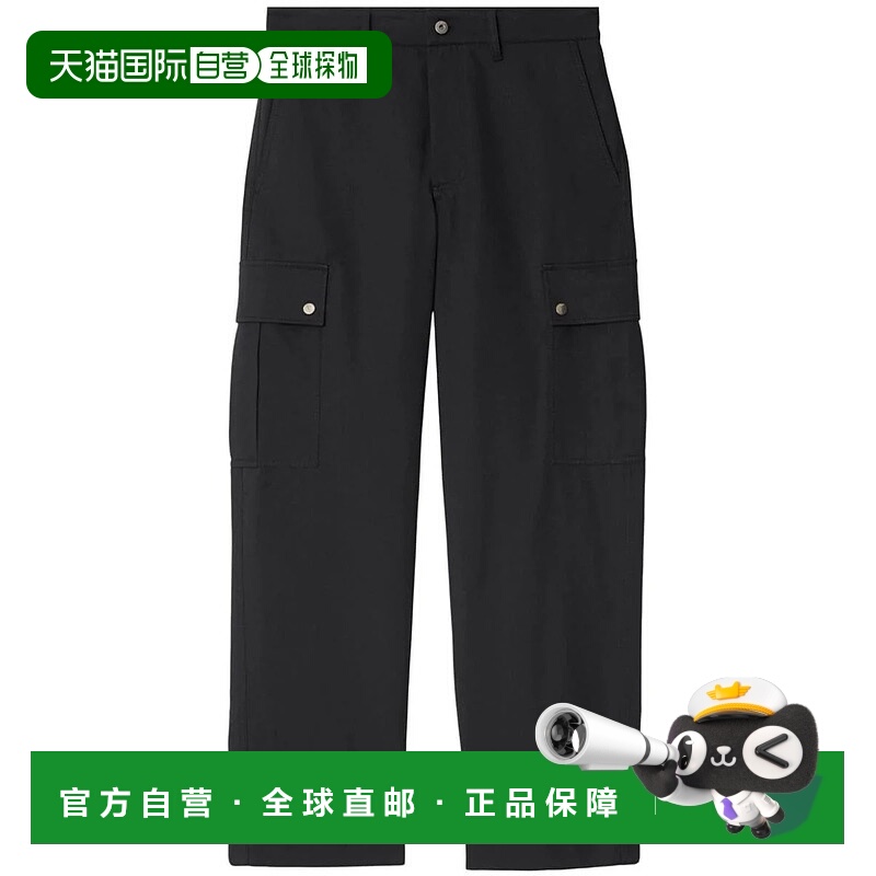 1h可退 BURBERRY 男士休闲裤 8095722 AW2024 黑色 Cargo Trouser