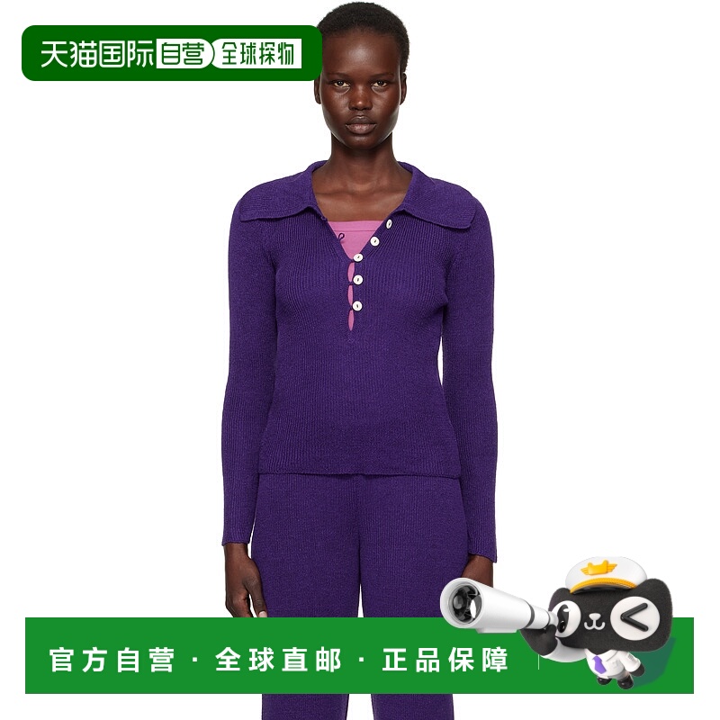 1h可退 潮奢 Bode 女士 紫色 Quincy Polo 衫 WRF24KT025