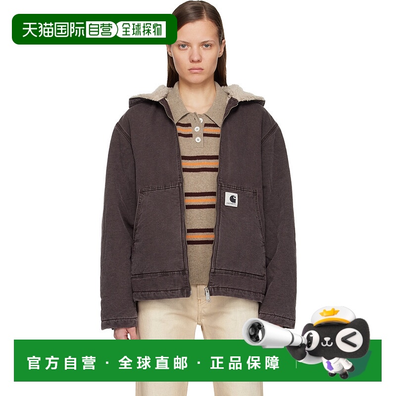 1h可退 潮奢 CARHARTT WIP 女士 紫色 Hooded Mitch 飞行员夹克 I