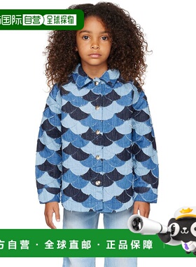 1h可退 潮奢 Chloe 蔻依 女童 蓝色拼接儿童牛仔夹克童装 C16419