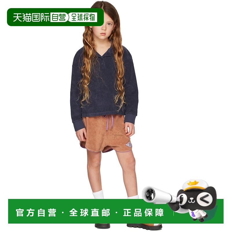 1h可退 潮奢 The Campamento 女童 黄褐色拼色儿童短裤童装 TCSS2