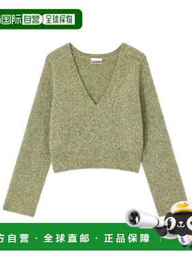 GANNI 女士针织衫 K2621NILE AW2025 花色 V领毛衣长袖