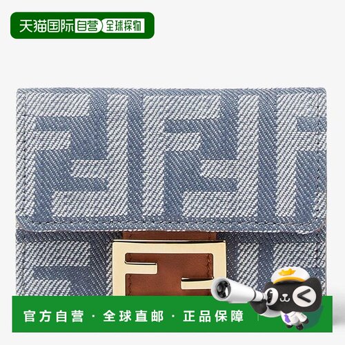 FENDI 女士钱包 8M0395AUT4F1SXQ SS2025 蓝色 Wallet denim effe