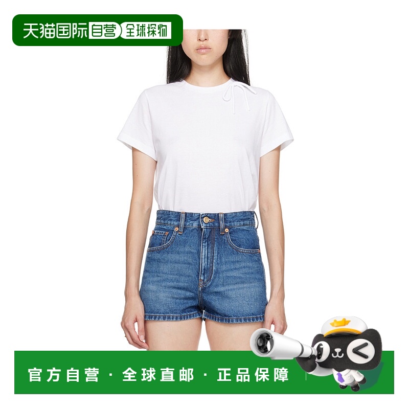 1h可退 VALENTINO 女士衬衫 3B3MG21J81G0BO SS2024 白色 蝴蝶结T