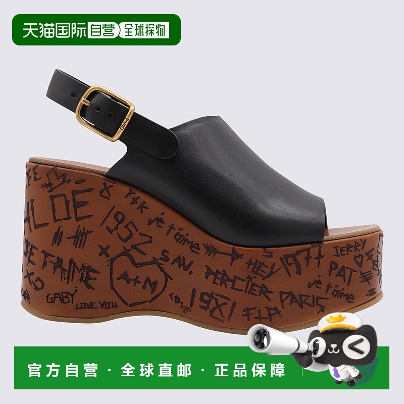 CHLOÉ 女士凉鞋 CHC25U10GLU001 SS2025 黑色 Black leather Maxi