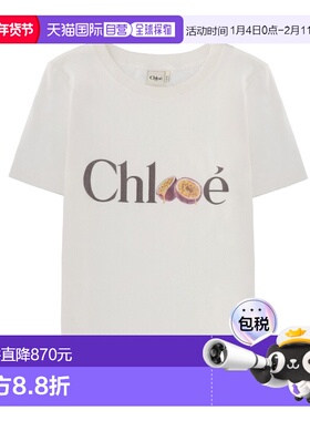 CHLOÉ 女士T恤 26SJH08197101 CO 白色 T-SHIRT WITH LOGO