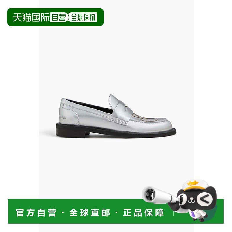 潮奢 J.W. Anderson 女士 嵌花金属感皮质乐福鞋 ANW40063A172410