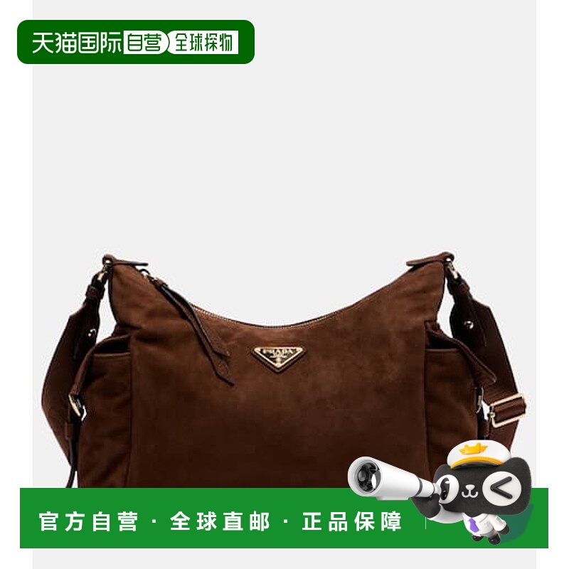 1h可退 潮奢 Prada 普拉达 女士 Explore 大号绒面革肩包