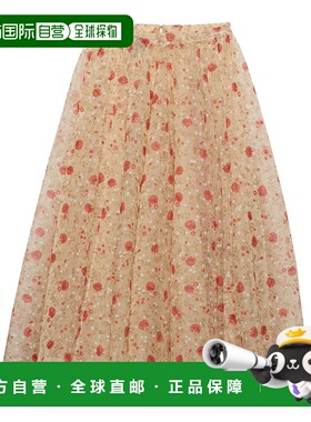 PRADA 女士半身裙 P169KSOOO15ADF0011 AW2024红色百褶裙 A字裙