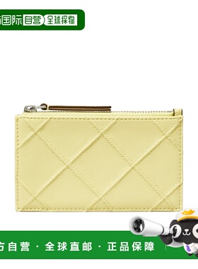 TORY BURCH 女士钱包 152602702 SS2025 黄色 FLEMING 软拉链卡片