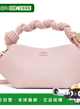 1h可退 潮奢 GANNI 甘尼 女士 粉色迷你 Grained Bou 手提包 B210