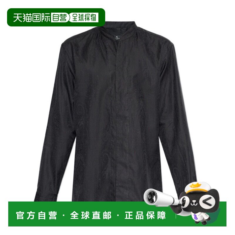 1h可退 ETRO 男士衬衫 MRIC0068AQ043N0000 SS2026 黑色 长袖衬衫