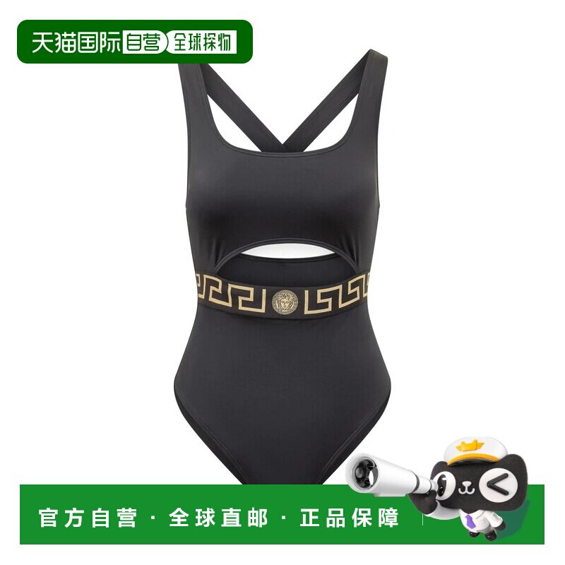 1h可退 VERSACE 女士泳装 10158611A111191B000 CO 黑色泳衣