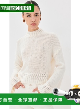 1h可退 潮奢 Sablyn 女士 Phoenix 喇叭袖羊绒圆领套头衫上衣