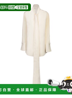 GIVENCHY 女士T恤 BW6160153L156 AW2023 乳白色 Silk blouse wit