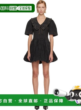 1h可退 潮奢 GANNI 甘尼 女士 黑色 Washed Smock 连衣裙 W0680