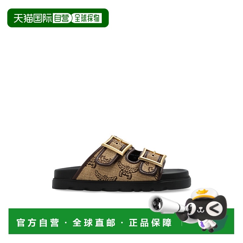 1h可退 MCM 女士拖鞋 MESFSMM070IN SS2025 浅棕色 Slides with V