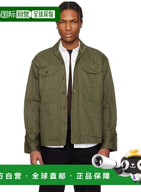 1h可退 潮奢 Greg Lauren 男士 绿色 Army Boxy 夹克 KM109