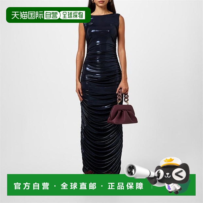 1h可退 潮奢 NORMA KAMALI 诺玛 卡玛丽 女士 无袖抽褶长款连衣裙