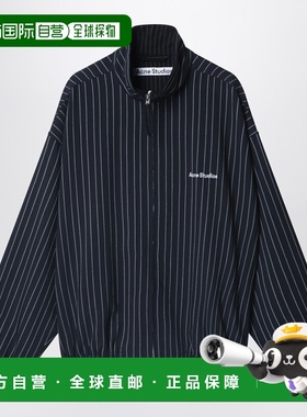 1h可退 潮奢 Acne Studios 艾克妮 男士 海军蓝拉链细条纹图案夹