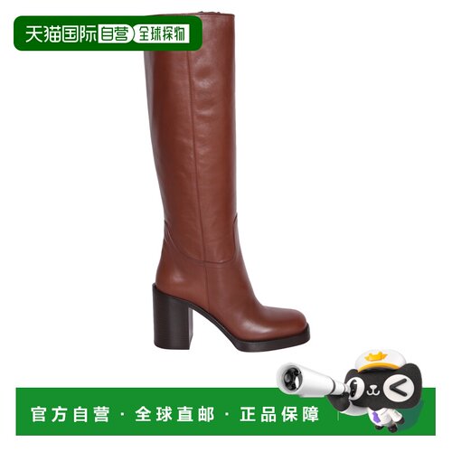 PRADA 女士靴子 1W281NF070F0046 AW2023 棕色 Leather boots by