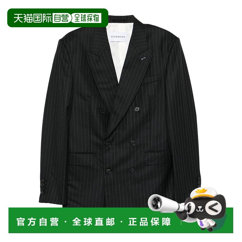 1h可退 GIVENCHY 男士西服 BM30JH163V002 AW2025 黑色 条纹羊毛