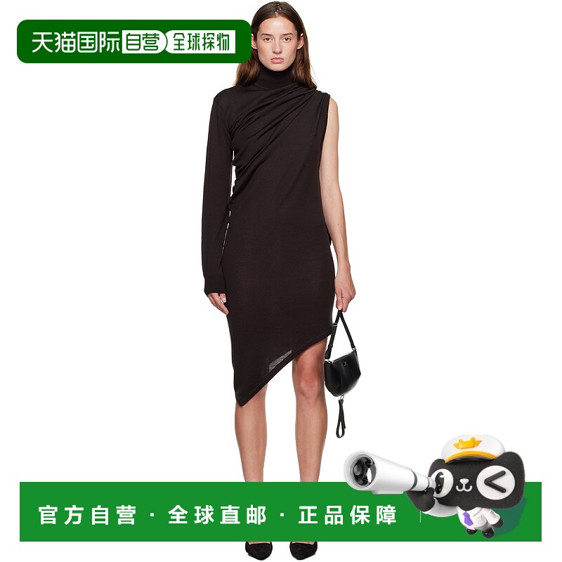 1h可退 潮奢 Courreges 女士 棕色 Off-Shoulder Wool 连衣裙 325