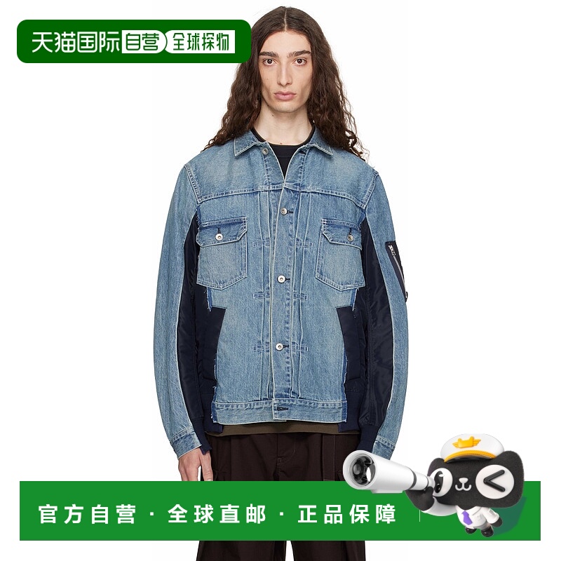 1h可退 潮奢 Sacai 男士 蓝色牛仔夹克 SCM204 舒适时尚