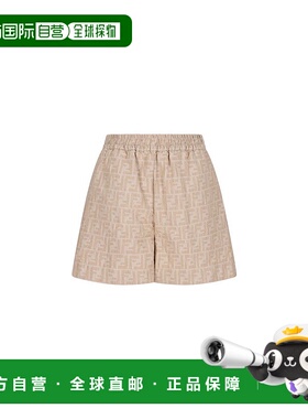 1h可退 潮奢 Fendi 芬迪 女士 FF 錢布雷短褲 FLP870ASMF短裤