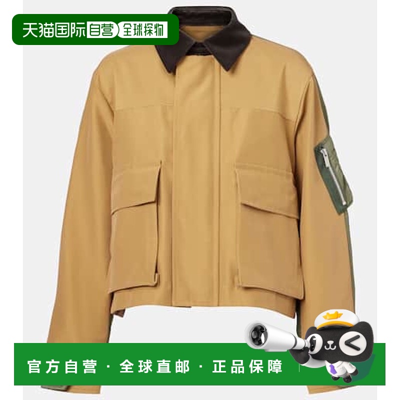 1h可退 潮奢 Sacai 女士 棉混纺斜纹布套头上衣 beige米色 舒适时