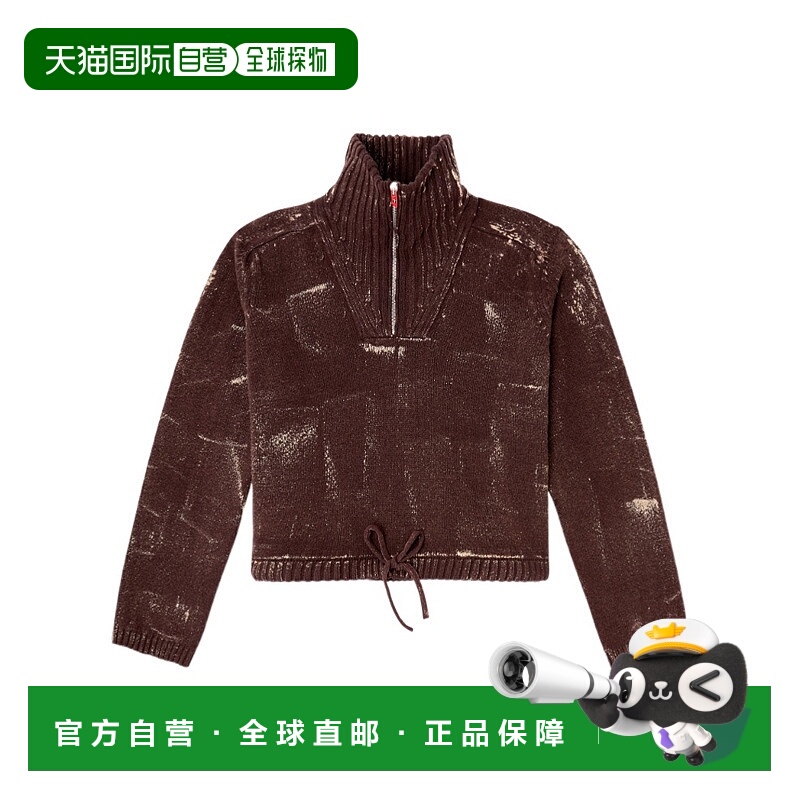 1h可退 DIESEL 女士针织衫 A218200GSBW61J SS2026 红色 做旧效果