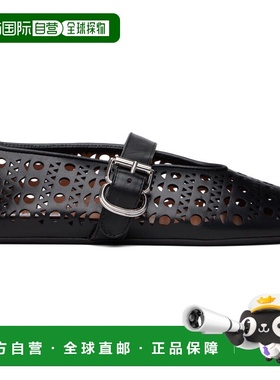 1h可退 潮奢 alaia 女士 黑色 Vienne Lambskin 芭蕾鞋 AA3A029CK